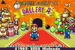 Game and Watch Gallery 4 title screen for GameBoy Advance